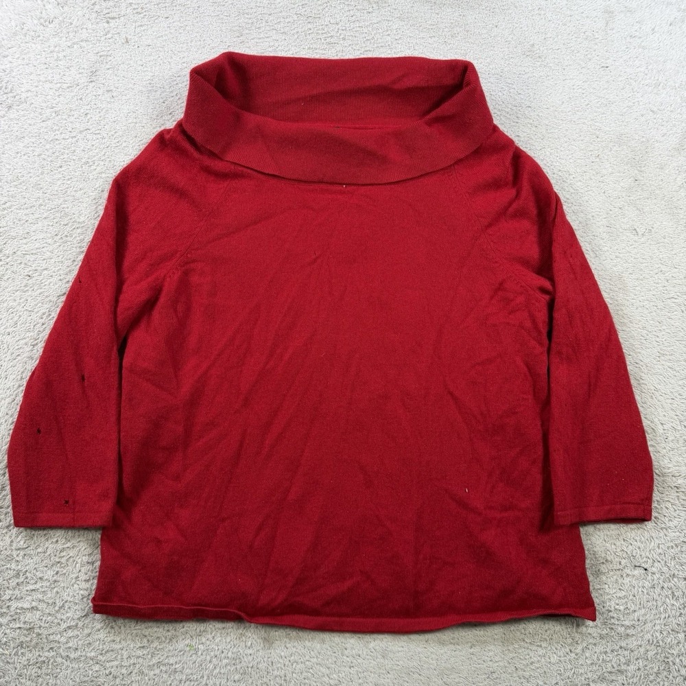 Alfani Sweater Womens 1X Red 100% Cashmere Cowl Neck Pullover Soft Lightweight